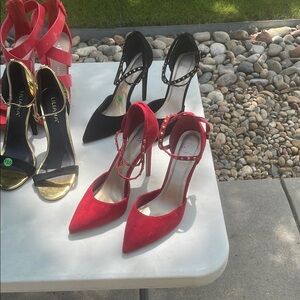 Liliana Red and Black Heels Elegant Stiletto Design